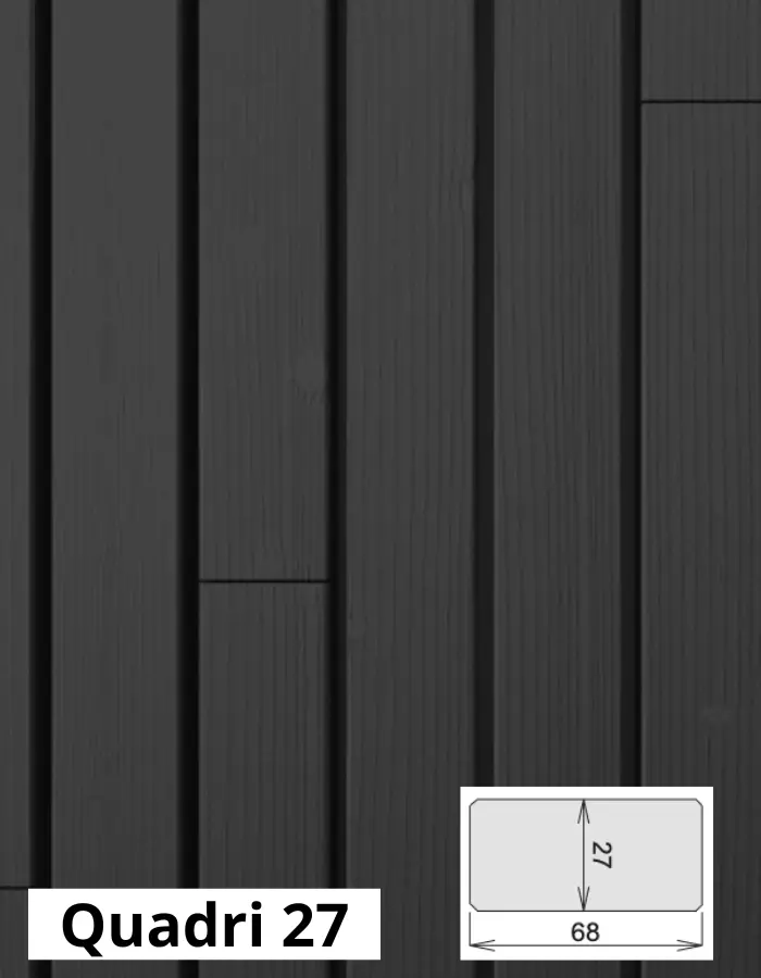 Bardage Essentiel Epicéa saturé / Profil QUADRI 27 mm